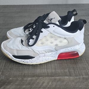 Jordan Kids Sneakers White and Black with Red Accent